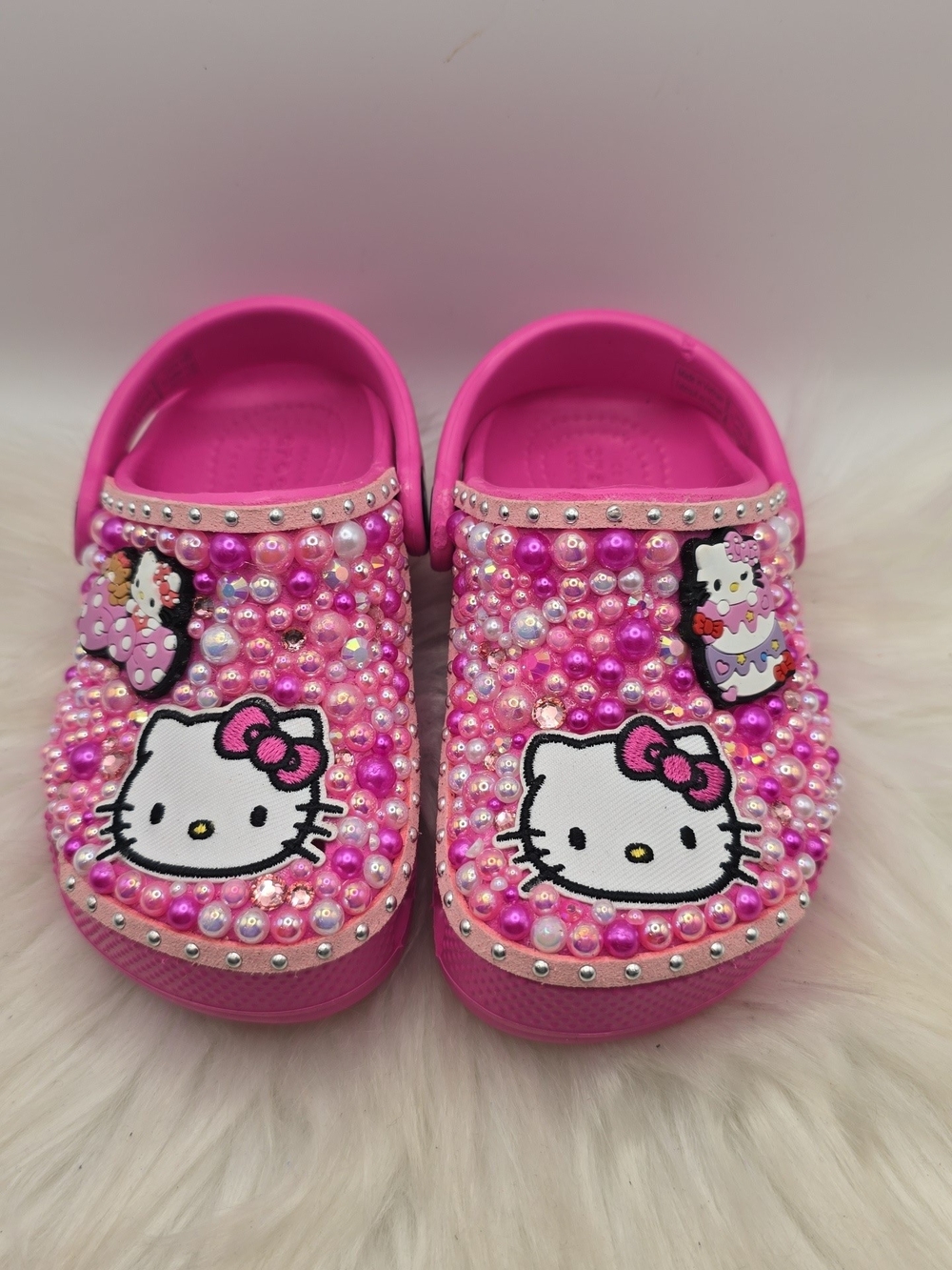 CROCS Kids Pink Hello Kitty Pearl-Embellished Water Clogs